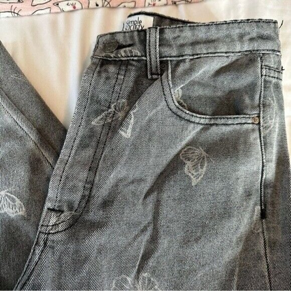 Simple Society Ankle Straight Super High Rise Jeans Size 27 - Picture 7 of 10